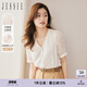 JESSIE優(yōu)雅V領(lǐng)蕾絲白色襯衫修身女小上衣春夏 白色 M