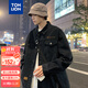 唐獅（TonLion）2024男翻領(lǐng)牛仔外套 黑色 XL 