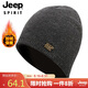 吉普（JEEP）帽子男士毛線帽秋冬季加絨保暖針織帽帽羊毛休閑防寒冬帽A0200