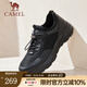 駱駝（CAMEL）免系商務運動皮鞋新款網(wǎng)面透氣厚底男鞋 G14S220621 黑色 40