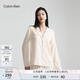 Calvin Klein內(nèi)衣【七夕禮物】秋季女士休閑滿印ck翻領(lǐng)舒適家居長袖睡衣QS6848 LNB-牛乳白 S
