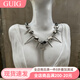 GUIG超個性暗黑風格哥特項鏈十字架朋克金屬y2k鉚釘感不規(guī)則亞文 朋克金屬項鏈