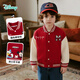 迪士尼（Disney）男童新年紅色夾克米奇棒球服外套時(shí)尚休閑百搭舒適保暖25年新品 棗紅色 130 （建議6-8歲身高120-130cm)