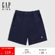 GAP【大小童同款】男童2025夏季新款細斜紋梭織短褲兒童裝774524