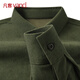 凡客誠品（VANCL）男士長(cháng)袖襯衫男秋冬款燈芯絨翻領(lǐng)上衣休閑寬松男裝襯衣 橄欖綠 L