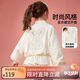 ASK JUNIOR女童外套秋裝兒童愛(ài)心滿(mǎn)印兔子亮片休閑棒球領(lǐng)外套 米白色 130