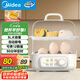美的（Midea）【國(guó)家補(bǔ)貼】煮蛋器蒸蛋器 雙層家用迷你小蒸鍋 早餐 雞蛋羹自動(dòng)斷電防干燒便攜式家用MZ-ZDE2015