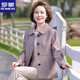 羅蒙（ROMON）媽媽秋裝西裝外套春秋新款洋氣中年婦女毛呢子上衣西裝中老年女裝 紫色 XL （建議100-110斤）