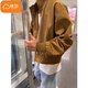 棉致美拉德立領(lǐng)飛行員夾克外套男春秋季2025新款cleanfit短款棒球服 D5棕色【高品質(zhì)38】 XL 125-140斤