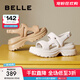 百麗（Belle）老爹運動(dòng)涼鞋女商場(chǎng)款厚底增高休閑涼鞋B6E1DBL4 米白 36 (230mm)