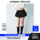 UR2025秋季新款女裝蝴蝶結(jié)松緊腰抽繩花苞短褲UYU650006 正黑 (偏短) XS