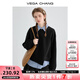 VEGA CHANG美式衛(wèi)衣女2025年春秋新款休閑學院風拼接假兩件上衣 松露黑 L