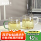 半物生活高硼硅玻璃杯耐熱玻璃水杯茶杯加厚耐高溫帶把綠茶杯家用喝水杯子