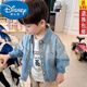 迪士尼（Disney）男童長袖襯衫春秋裝牛仔外套中小童兒童開衫男寶寶百搭牛仔上衣潮 藍(lán)色牛仔【漸變】春夏 100