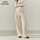 太平鳥(niǎo)女裝休閑褲糯米褲高腰直筒褲秋冬保暖闊腿 智性白厚絨款 M