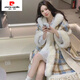 皮爾卡丹（pierre cardin）超仙格子毛呢流蘇毛領(lǐng)大斗篷外套女加絨加厚保暖披肩外搭連帽披風(fēng) 藍格子【加絨】 加厚