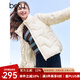 百圖betu女裝秋季新款羽絨服立領(lǐng)輕薄羽絨服夾克式短外套2409T07 杏色 M