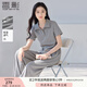 香影運動(dòng)風(fēng)休閑套裝女2025夏季新款灰色polo衫短袖闊腿衛褲兩件套 淺灰 XL 170/92A/125-140斤