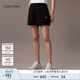 Calvin KleinJeans25春夏女士通勤簡(jiǎn)約印花ck松緊腰修身針織休閑短褲47AB601 UB1-太空黑 S