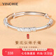 銀千惠999足銀手鐲女士手環(huán)實(shí)心繁花推拉時(shí)尚七夕情人節(jié)生日禮物送女友 錦繡時(shí)光手鐲+七倉(cāng)配送/當(dāng)次日達(dá)+配首飾證書 生日/紀(jì)念日禮物