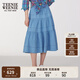 Teenie Weenie小熊女裝牛仔半身裙2025夏季新款復(fù)古時髦丹寧蛋糕裙 淺藍(lán)色 S
