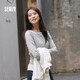 森馬（Semir）長袖T恤女不對稱假兩件2025秋季小心機修身拼色衣服10A525101001