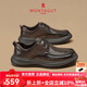 夢特嬌（MONTAGUT）商務(wù)男鞋秋季新款頭層牛皮厚底休閑皮鞋男士高端軟底通勤上班鞋男 棕色（皮鞋碼） 41
