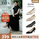 他她（TATA）尖頭高跟鞋女細(xì)跟婚鞋新娘鞋伴娘鞋2025春季單鞋7QT08AQ5 金色 35