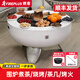 FIREPLUS圍爐煮茶套裝室內(nèi)燒烤爐戶外炭烤取暖爐庭院烤火爐露營(yíng)篝火圍爐桌 【月牙白-單爐】晴天