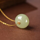 胖東來(lái)同款天然和田玉轉運珠銀項鏈女吊墜玉石平安符玉墜送女友禮 璽晶級和田玉轉運珠項鏈