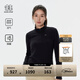 KOLON SPORT/可隆抓絨長(cháng)袖 女子戶(hù)外運動(dòng)徒步通勤保暖透氣內搭半拉鏈T恤 LKZT4WN128-黑色BK S 160/84A