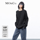 MO&Co.【×牦牛絨】毛衣連衣裙氣質(zhì)高端裙子附裝飾領(lǐng)女 炭黑色 S 160