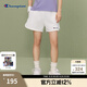 Champion冠軍短褲2024夏季新款女刺繡短衛褲休閑簡(jiǎn)約熱褲復古潮流 白色 XL