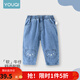 優(yōu)奇斷碼撿漏  女童褲子女寶春裝2025新款兒童牛仔褲女孩童裝春季衣服 小熊 100cm