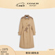蔻馳（COACH）奧萊女士經(jīng)典標志老花旋鎖風(fēng)衣長(cháng)款春季休閑質(zhì)感通勤 經(jīng)典卡其色 M