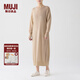 無印良品（MUJI）女式 羊絨 圓領連衣裙 女裝裙子冬季 BG84CC3A 米色 M (155/80A)
