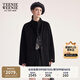 Teenie Weenie小熊女裝毛呢外套2025冬季新款氣質(zhì)優(yōu)雅寬松立領(lǐng)大衣綿羊毛雙面 黑色 S