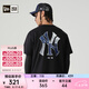 NEW ERA【七夕禮物】紐亦華MLB腰果花運動(dòng)短袖T恤透氣男女情侶NY LA印花 14179141-黑色-NY 腰果花 XL