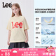 Lee兒童短袖T恤夏季新款男童女童圓領(lǐng)抗菌涼感上衣服中大童休閑半袖 米黃色 150 cm