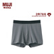 無(wú)印良品（MUJI） 男式 棉天竺 前封口 平角內褲 男士男生男款四角 中灰色圖案 5S XL (180/92A)