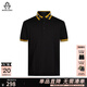 MANGANO男裝條紋翻領(lǐng)短袖polo衫男七夕禮物輕奢男裝時(shí)尚商務(wù)男士T恤 黑色 50 (175/96A)