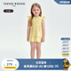 Teenie Weenie Kids小熊童裝25夏季新款女寶寶蕾絲純色飛袖連衣裙 黃色 100 cm