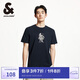 杰克·瓊斯（JACK&JONES） 潮高街時(shí)尚百搭簡(jiǎn)約休閑膠印英文刺繡常規圓領(lǐng)短袖男裝225201054