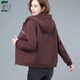 薇衣設秋冬新款外套女韓版中青年媽媽裝連帽衛衣開(kāi)衫休閑大碼拉煉夾克潮 咖啡色【春秋款】 常規 4XL 建議 140-155斤