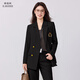 韓曼柯（HANMANKE）英倫風(fēng)西裝外套女考公教資面試職業(yè)正裝大學(xué)生日常通勤小西服外套