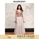 MAXRIENY【商場(chǎng)同款】朦朧氛圍感歐根紗網(wǎng)紗半裙 杏黃 S 01