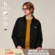 哈吉斯（HAZZYS）男裝 春秋款寬松外套【PHIZ系列】牛仔夾克男ASVZU0BCI18 黑色BK L （175/96A 48）