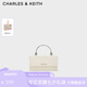 CHARLES&KEITH質(zhì)感拎手提鏈條斜挎單肩小方包包女包生日七夕禮物CK6-10840559-A Cream奶白色 XS
