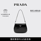 PRADA/普拉達(dá)【禮物】女士 Cleo 亮面皮革翻蓋式腋下包女包 黑色