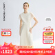 朗姿【蘭亭敘】真絲提花長(zhǎng)裙氣質(zhì)設(shè)計(jì)2025年夏季新款高級(jí)感連衣裙 米白色 M